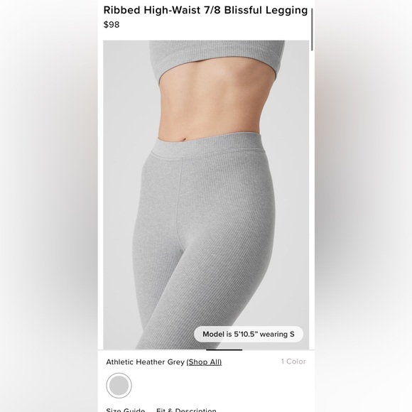 Alo high waisted 7/8 blissful legging Sz S - Picture 1 of 2